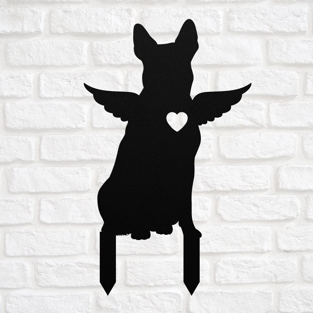 Australian Cattle Dog Angel Wings Garden Statue Stake, Custom ...