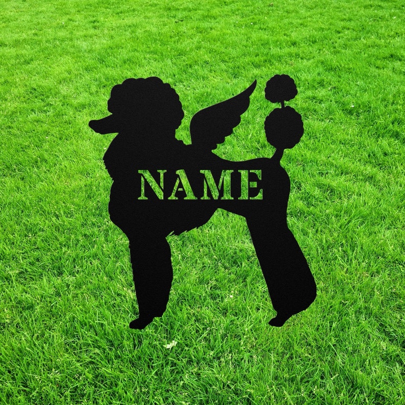 Poodle Angel Wings Statue Figurine for Garden Stone Memorial Ornament ...