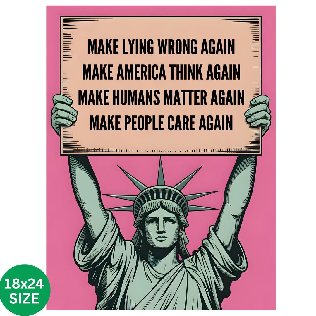 Make Lying Wrong Again Resist Anti Trump Poster Protest March Sign ...