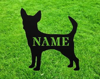 Personalized Chihuahua Garden Statue Stake, Custom Chihuahua Outdoor Yard Art Decor, Memorial Remembrance Sculpture, Outdoor Statue