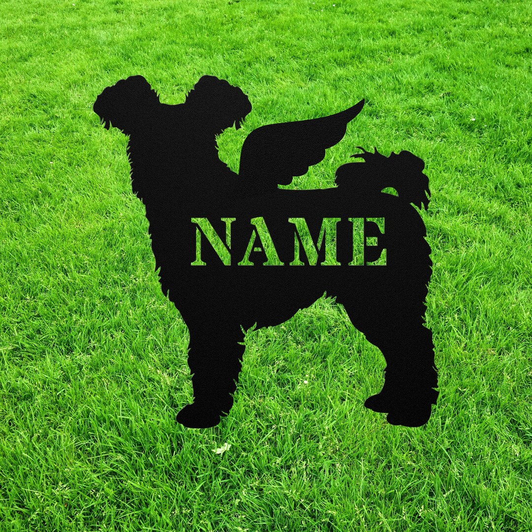 Pumi Angel Wings Yard Statue Stake, Custom Pumi Dog Outdoor Garden Art ...