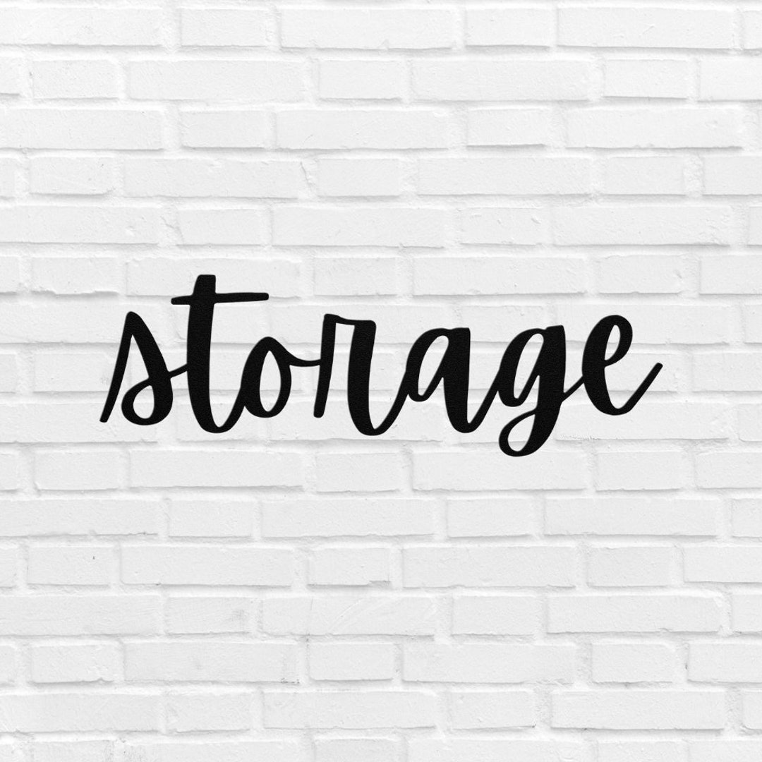 Storage Metal Sign Word Wall Art Storage Script Word Art Decor Gift ...
