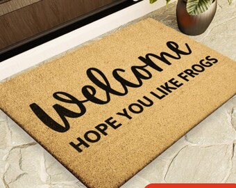 Frog Coir Doormat Outdoor Rug Hope You Like Frogs Door Mat Decor Housewarming Home Christmas Summer Gift
