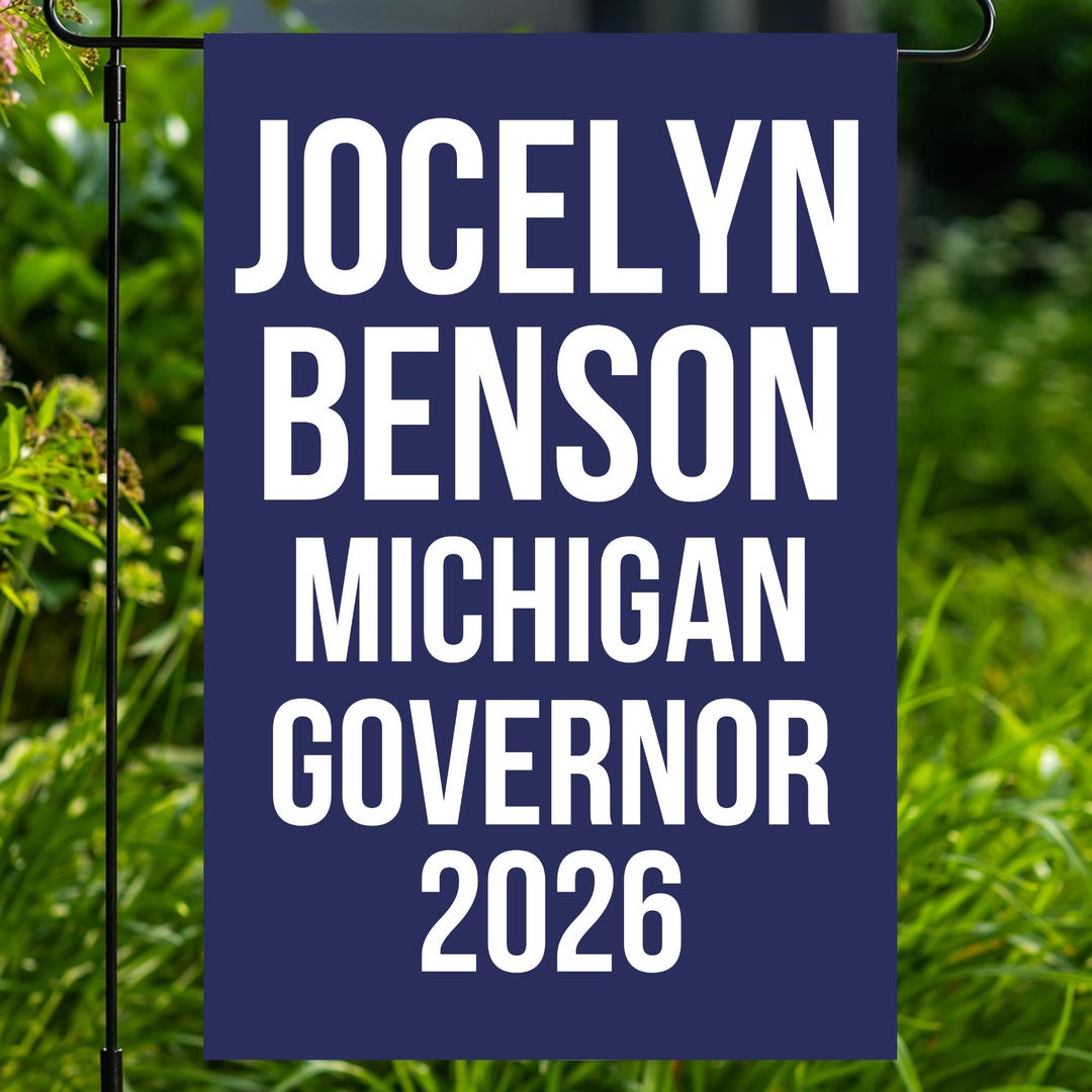 Jocelyn Benson for Michigan U.S. Governor 2026 Garden Flag Banner Sign ...