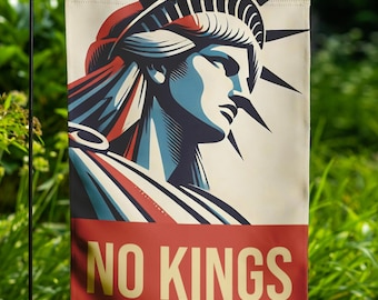 No Kings Liberty Garden Flag Anti-Trump Political Protest March Yard Sign Patriotic Anti-Authoritarian Lawn Flag Pro-Democracy Resistance 7
