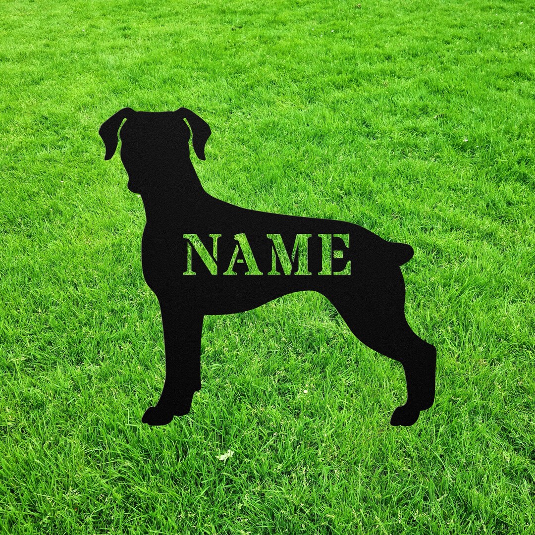 Boxer Dog Memorial Garden Statue Stake, Custom Boxer Dog Outdoor Yard