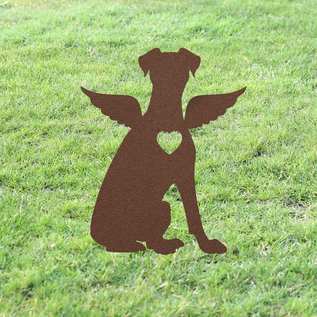 Doberman Angel Wings Garden Statue Stake, Custom Doberman Outdoor Yard ...