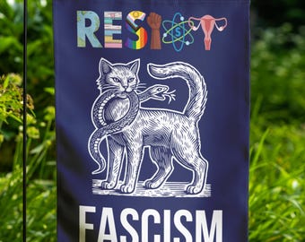 Resist Fascism Garden Flag, Banned Books Reproductive LGBT Rights Social Justice Climate Change Science Liberal Feminist Activist Flag a