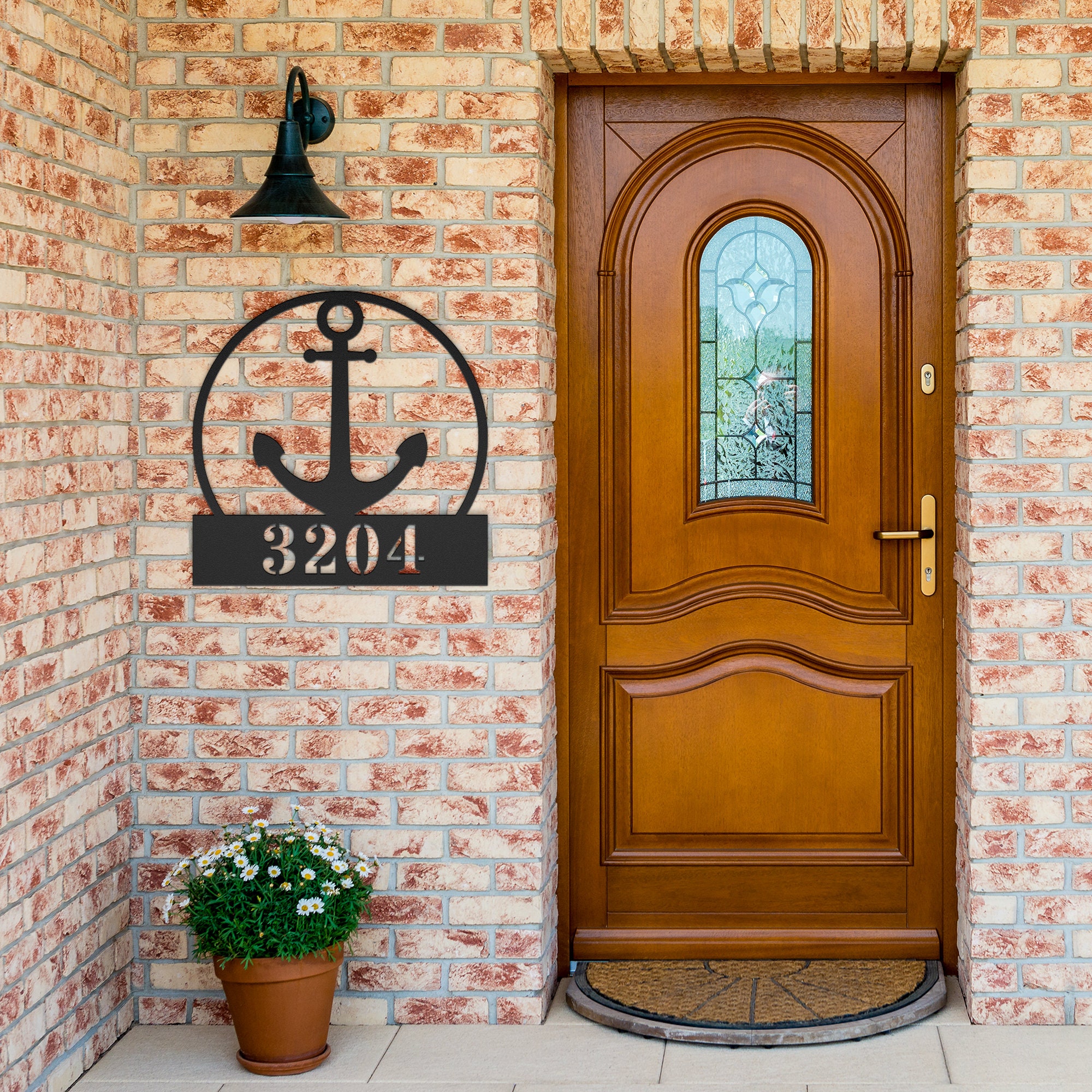 Personalized Anchor Address House Number Sign Metal Wall Art, Custom ...
