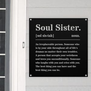 Soul Sister Definition Sign Metal Plaque Gifts, Friendship Gift, Best Friend, Friendship, Birthday Gift For Her, Sister Gifts, Best Friend