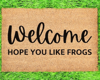 Frog Coir Doormat Outdoor Rug Hope You Like Frogs Door Mat Decor Housewarming Home Christmas Summer Gift
