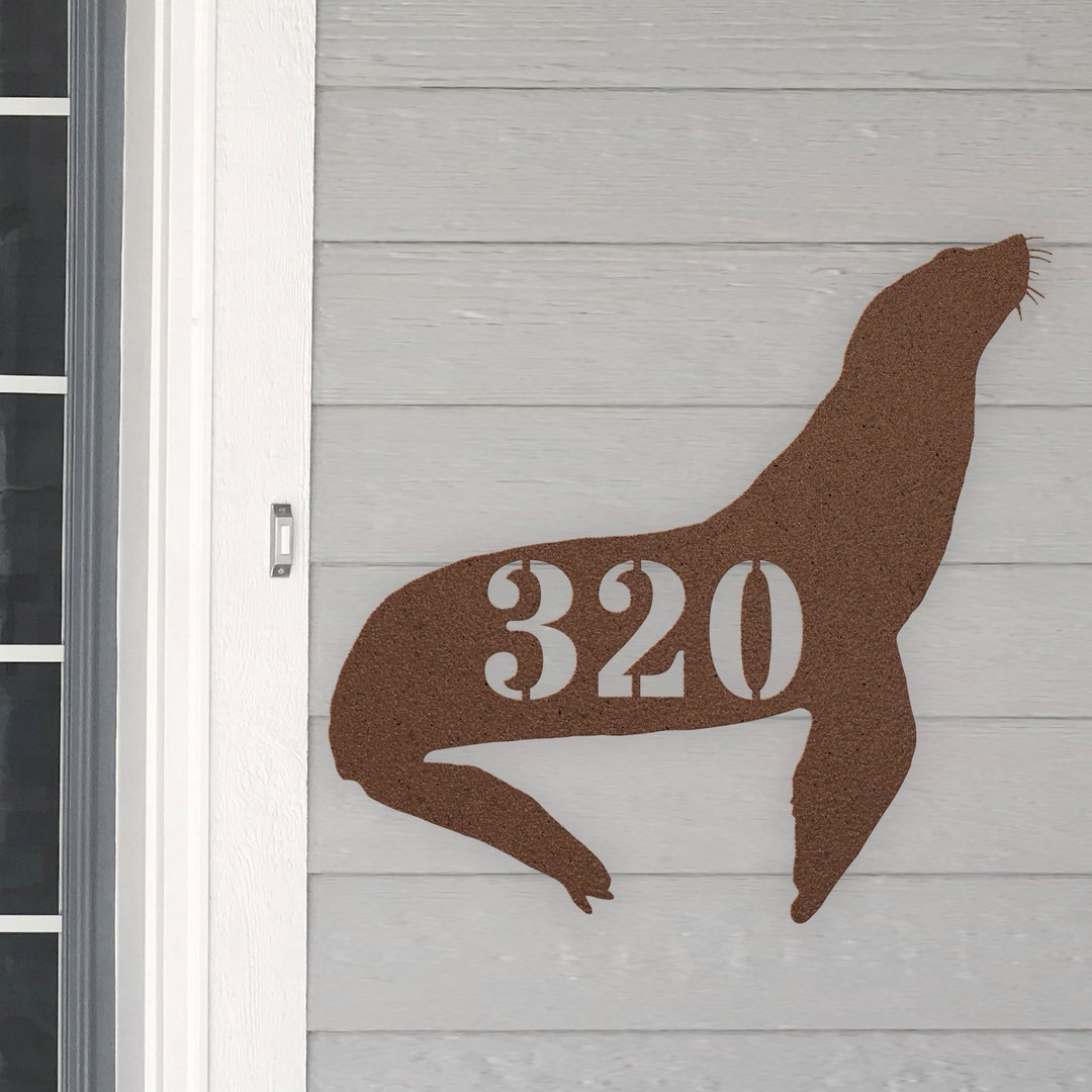 Personalized Grouper Fish Address Sign – Custom Metal Wall Art, House Number Plaque, Coastal Decor, Indoor/Outdoor, 6″-24″ Sizes