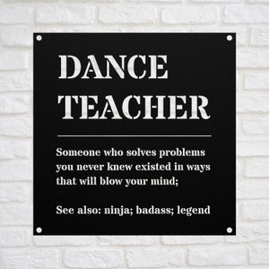 Dance Teacher Gifts for Women & Men l For Ballet Teacher, Coach l Appreciation, Thank You Gift l Personalized Custom Name Wall Art