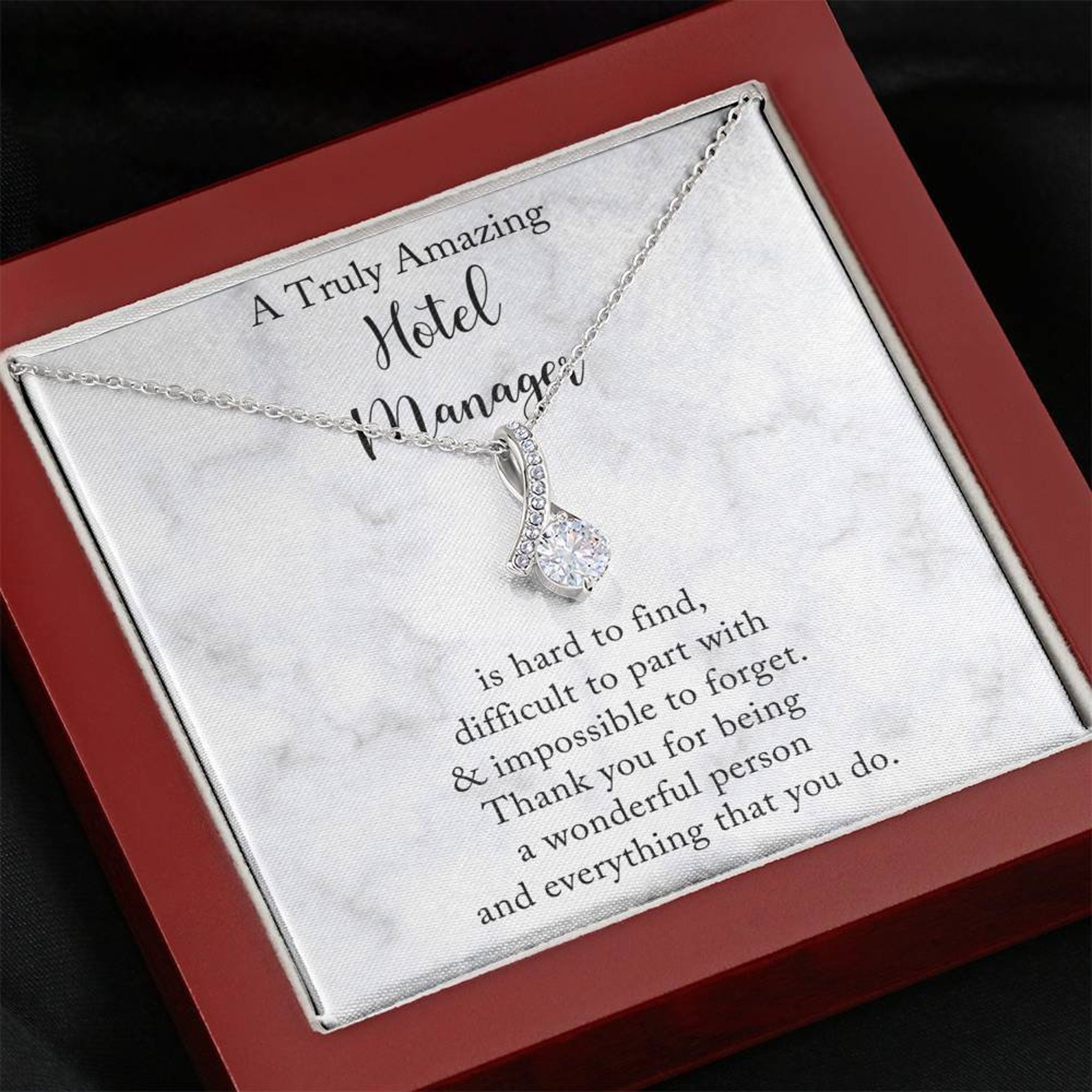Hotel Manager Gift Gift for Hotel Manager Necklace Message Etsy