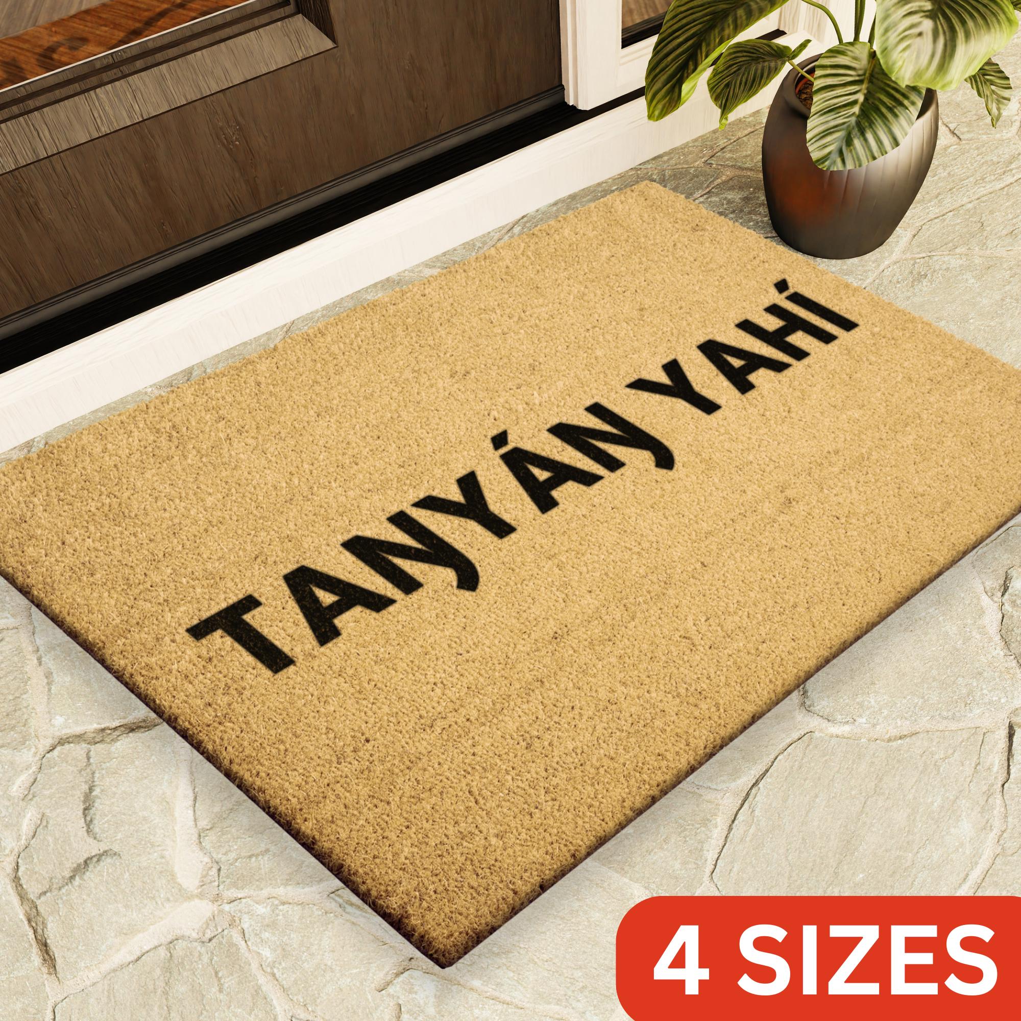 Welcome 板　手彫り　アジアン Lakota Welcome Doormat Outdoor Rug Coir Door Mat Lakota Home Decor