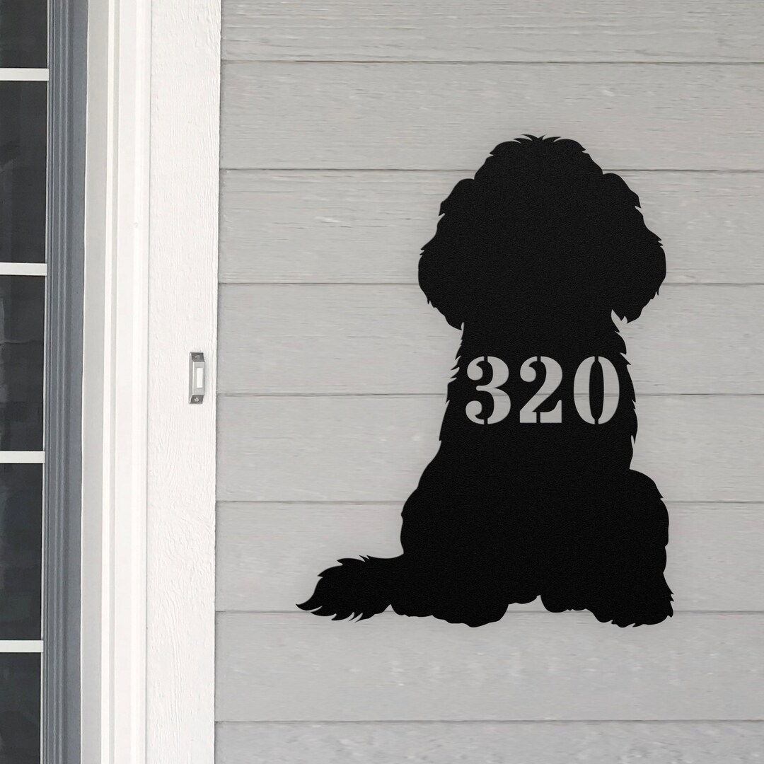Cockapoo Inside Sign Personalized Cockapoo Address House Number Sign Metal Wall Art, Custom ...