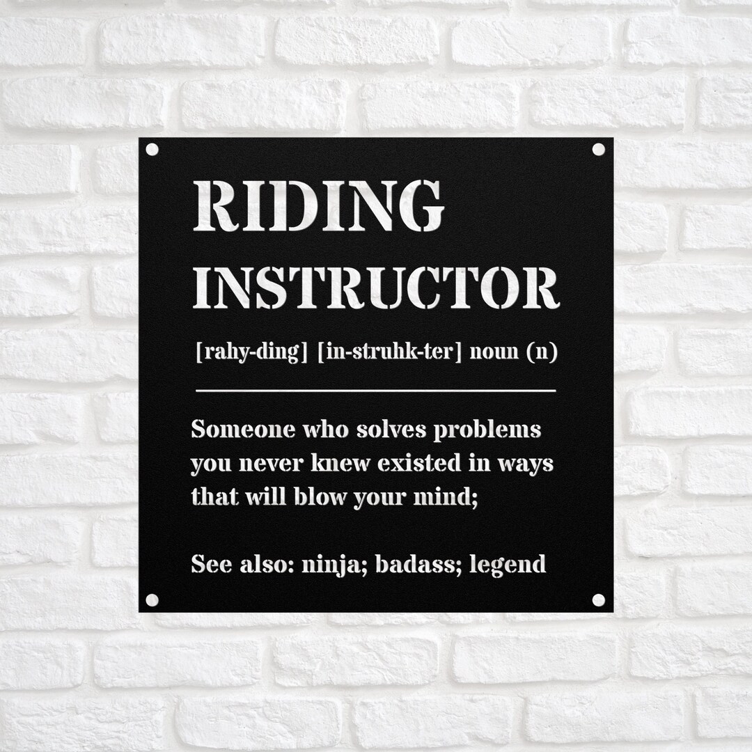 RIDING INSTRUCTOR Gift Metal Sign Birthday, Appreciation, Christmas ...