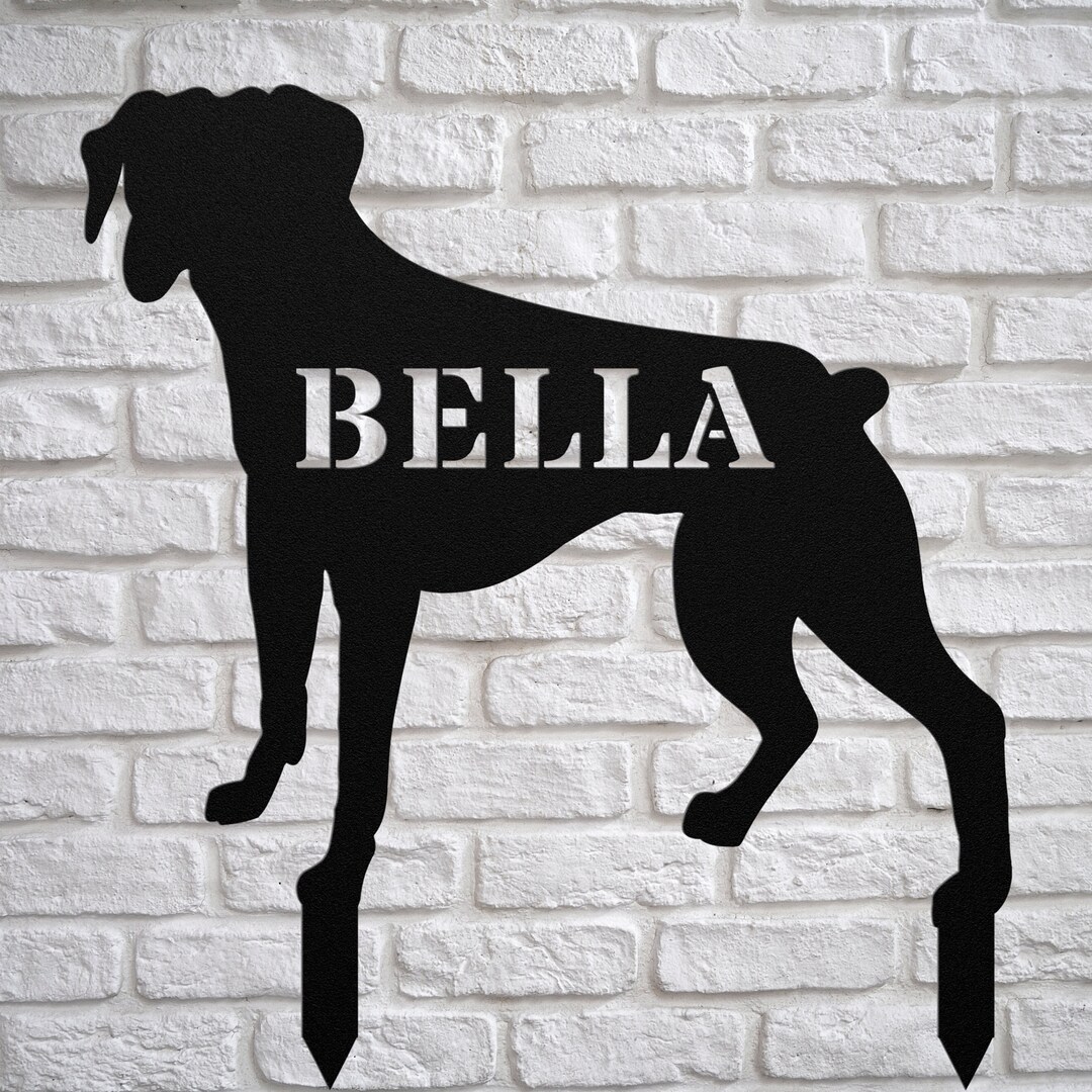 Personalized Boxer Dog Garden Statue Stake, Custom Boxer Dog Outdoor