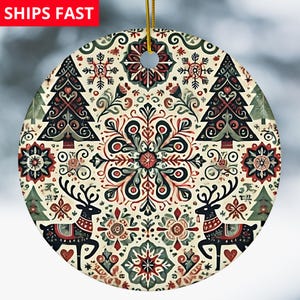 Scandinavian Christmas Ornaments Swedish Folk Art Gift Norwegian Christmas Home Decor European Gifts Nordic Folk Art Christmas Gift