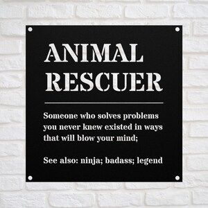 Funny ANIMAL RESCUER Gift Metal Sign l For Women and Men l Appreciation, Birthday, Christmas Gift l Personalized Custom Name