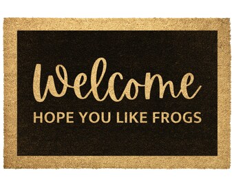 Frog Coir Doormat Outdoor Rug Hope You Like Frogs Door Mat Decor Housewarming Home Christmas Summer Gift