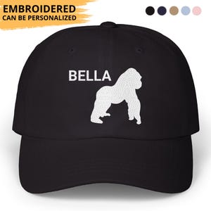 Gorilla Hat Embroidered Hat Personalized Gorilla Dad Cap Gorilla Mom Dad Birthday Christmas Gifts