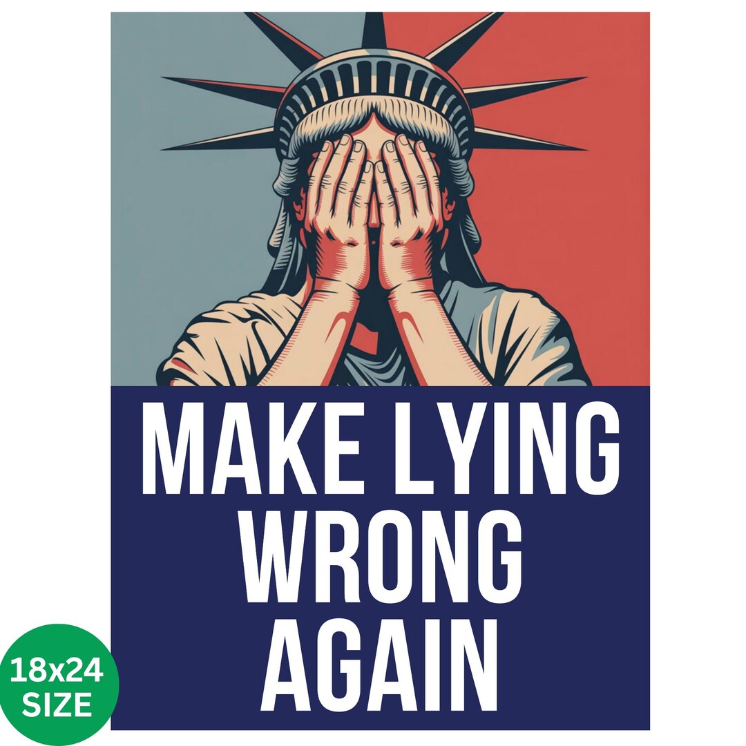 Make Lying Wrong Again Protest Poster No Kings Anti Trump Poster for ...