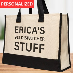 911 Dispatcher Bag, Personalized Bag for 911 tote bag, EMD Tote Bag, First Responder Gift EMS EMT Police Dispatch, 911 call bag