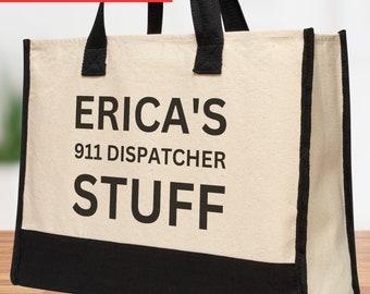 911 Dispatcher Bag, Personalized Bag for 911 tote bag, EMD Tote Bag, First Responder Gift EMS EMT Police Dispatch, 911 call bag