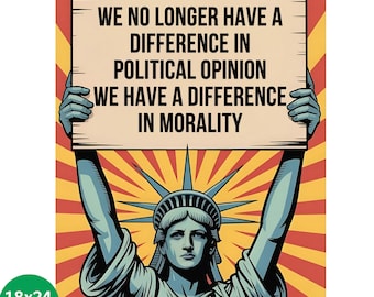 Cartel de protesta por la moral y los derechos humanos, resistencia anti-Trump, activista político "Democracia, no oligarquía", manifestación "No Kings Resist Fascism"