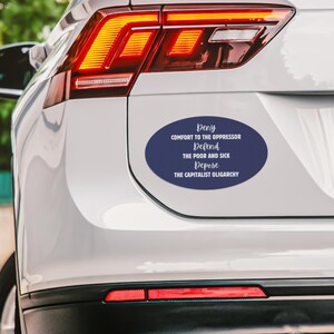 Deny Defend Depose Car Magnet Bumper, Anti Capitalism Social Justice Human Rights Liberal Leftist, Eat The Rich, Healthcare For All 2