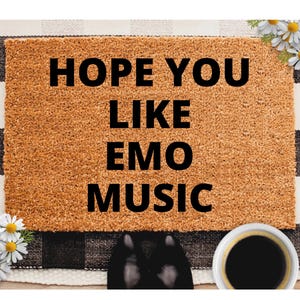 Emo Music Doormat Gift Hope You Like Emo Music Outdoor Rug Door Mat Decor Housewarming Home Summer Winter Christmas House Gift