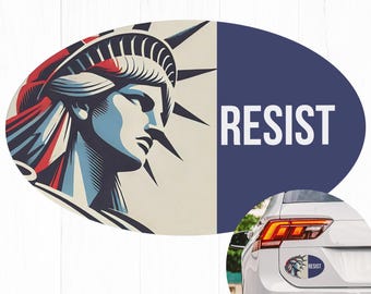 Resist Car Magnet Anti Trump Bumper Magnet Feminist Car Bumper Pro Choice Statue of Liberty Protest Democrat Leftist Anti Trump LGBTQIA
