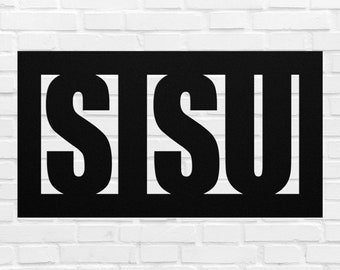 Sisu Sign Finnish Metal Word Finland Sign