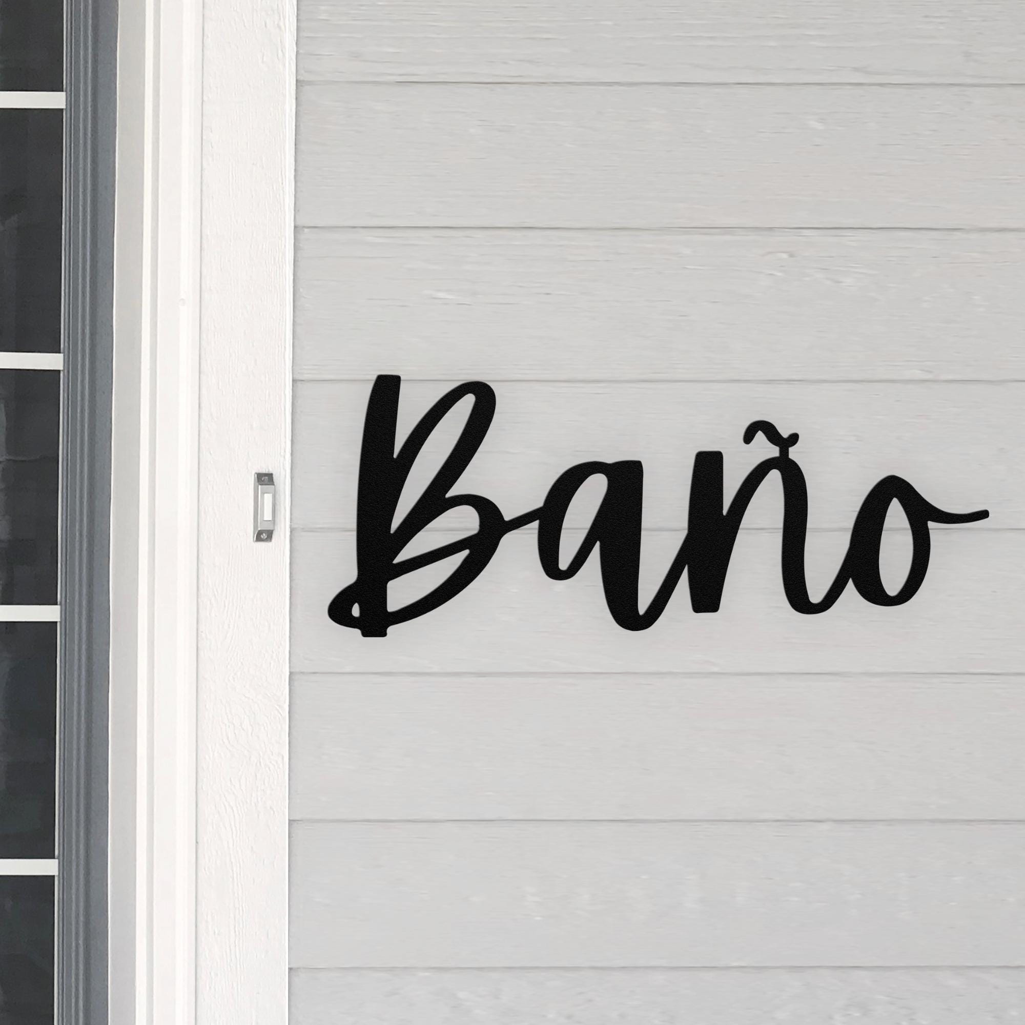 El Bano Sign, Bath Spanish Metal Sign, Restroom Bathroom Decor, Spanish ...