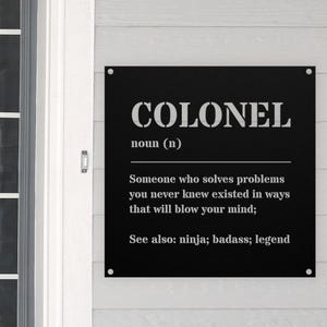 Funny Colonel Gift Metal Sign For Women and Men, For Birthday, Appreciation, Thank You Gift, A Personalized Custom Name Wall Art