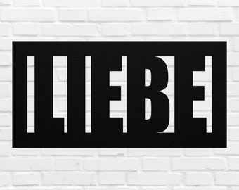 Liebe Sign German Love Deutsch Deutschland Sign Metal Word Gift For German Home Decor Wedding Christmas Gift
