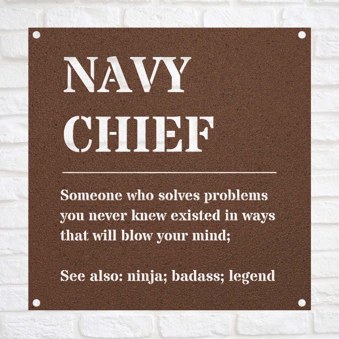 Personalized NAVY CHIEF Gift Metal Sign for Birthday, Christmas ...