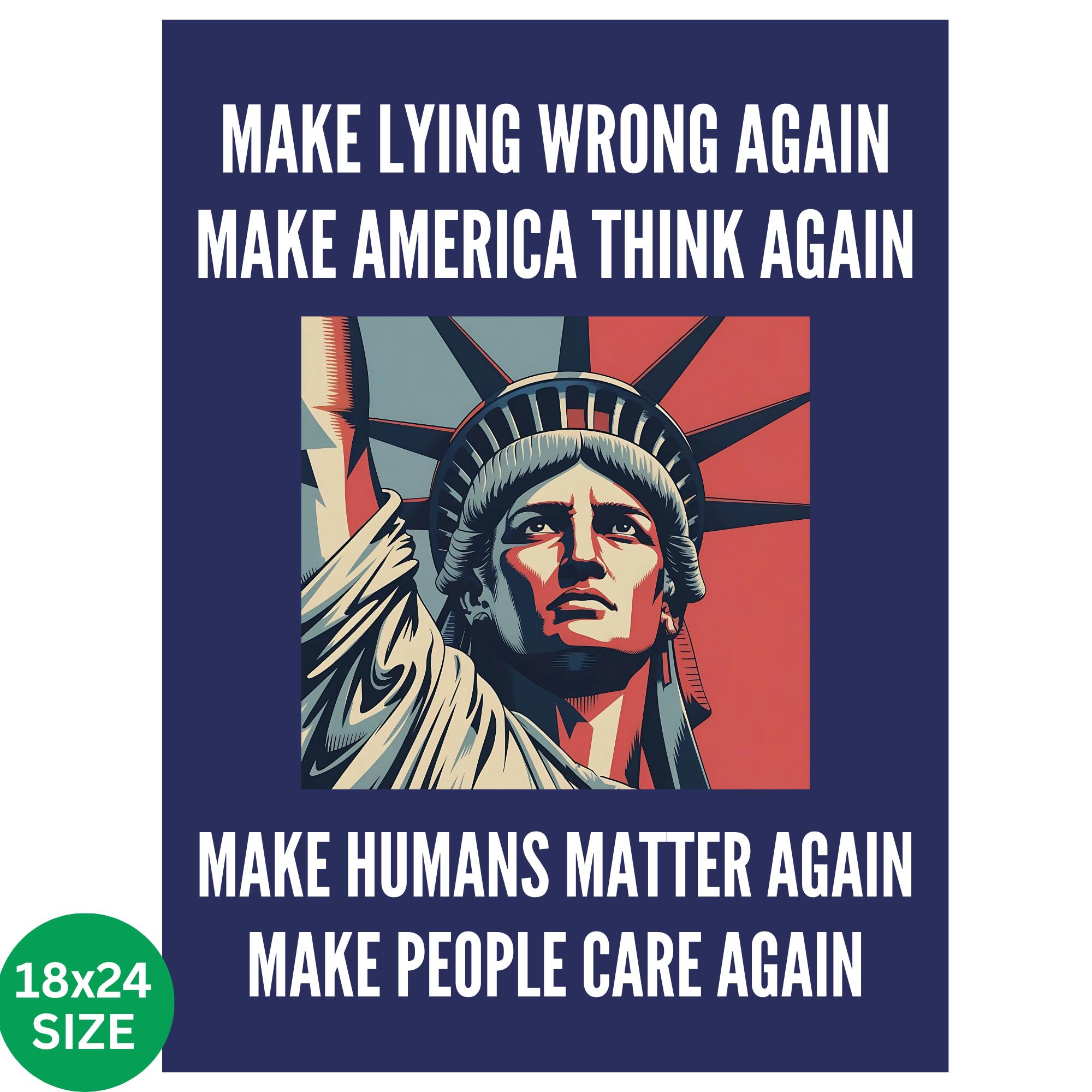 Make Lying Wrong Again Resist Anti Trump Poster Protest March Sign ...