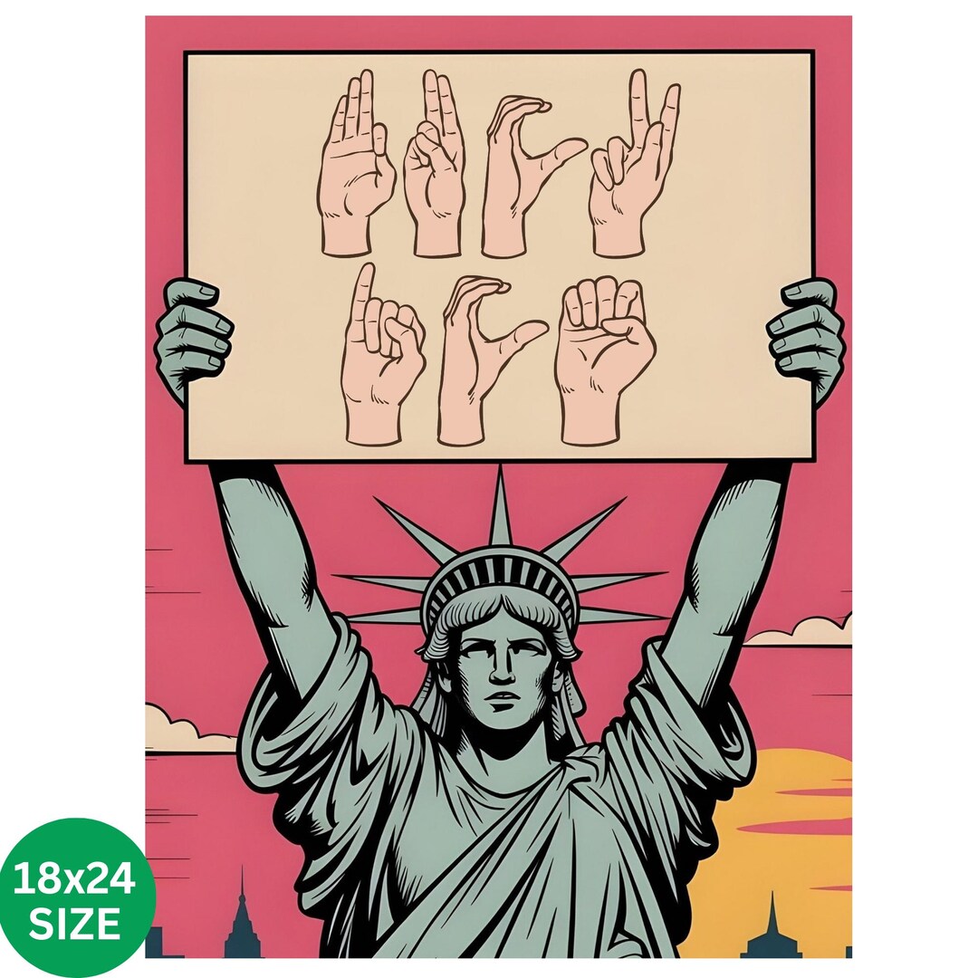 F*ck Ice Sign Language Protest March Poster No Kings Anti Trump Resist ...