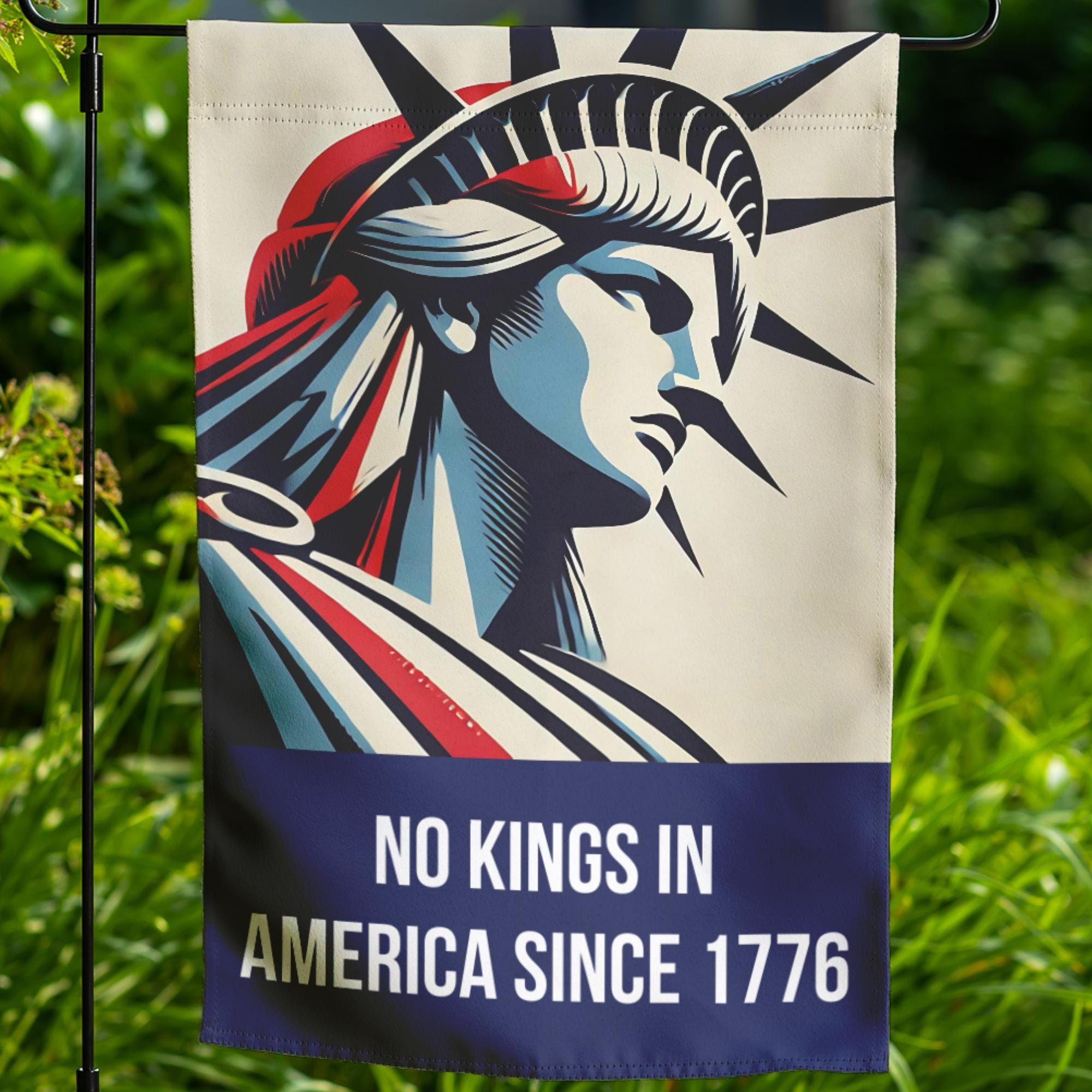 No Kings in America Anti Trump Garden Flag, Anti Fascism Fascist