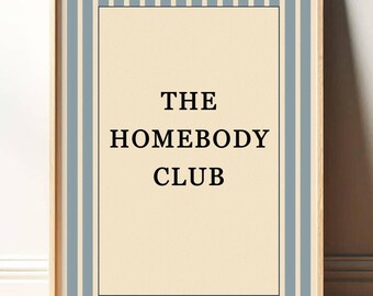 Homebody Print Wall Art, Brown Beige Trendy Print Art, Retro Print Dorm Room Print, Living Room Wall Art Quote Print Poster PR080
