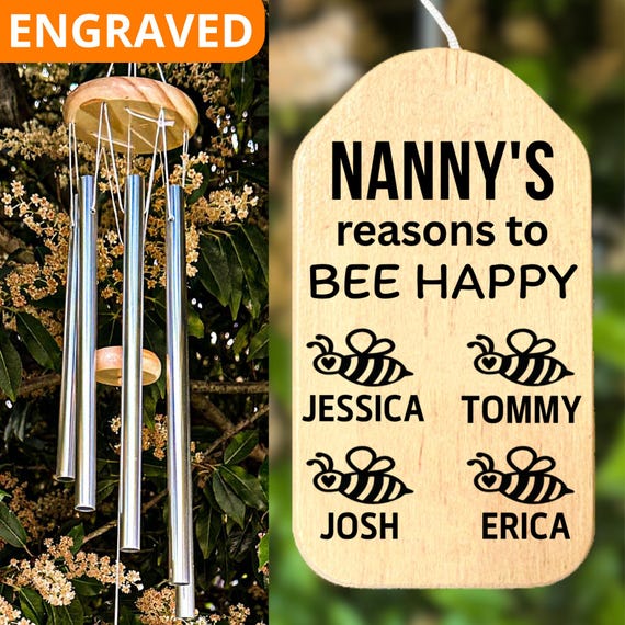 【おまとめ】 【Little Nanny・Season’s Greeting】 Nanny Wind Chime, Gift for Nanny Birthday Personalized Mother's