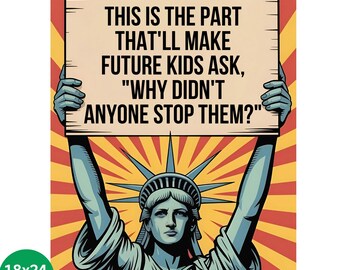 No Kings In America Protest Poster Sign, Anti-Trump Resistance, Political Activist Poster, Rally Sign, Resist Fascism Protest Poster