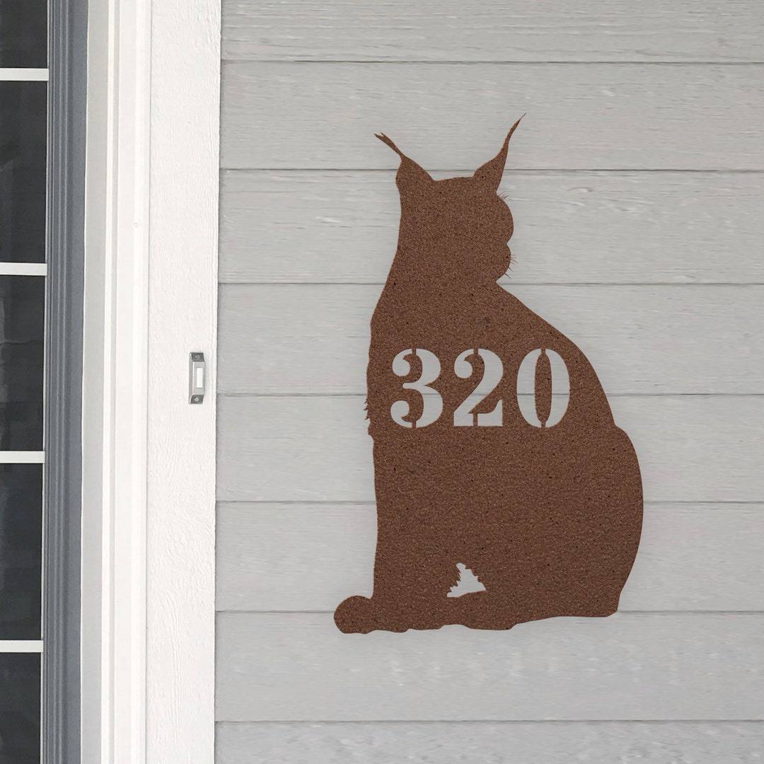 Personalized Bobcat Address House Number Sign Metal Wall Art, Custom ...