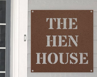 The Hen House Chicken Coop Sign - Backyard Chicken Gift - Cute Chicken Coop Décor - Weather Resistant Metal Street Sign - Chicken Lover