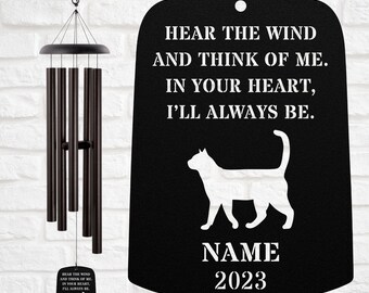 Cat Wind Chime Sail Cat Memorial Cat Loss Gift Sympathy Bereavement Listen To The Wind Condolence