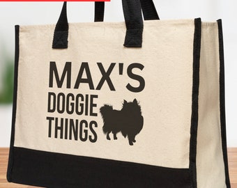Pomeranian Tote Bag, Gift Doggie Things, Personalized Dog Park Dog Toys Dog Mom Gift, Personalized Pet Bag, Custom Pet gift, Canvas Tote Bag