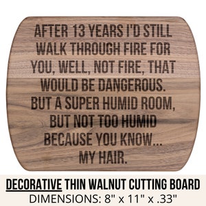 13th Anniversary Gifts For Men, 13th Anniversary Gift For Him, 13 Anniversary Cutting Board