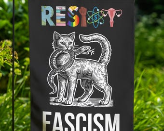 Resist Fascism Garden Flag, Banned Books Reproductive LGBT Rights Social Justice Climate Change Science Liberal Feminist Activist Flag b
